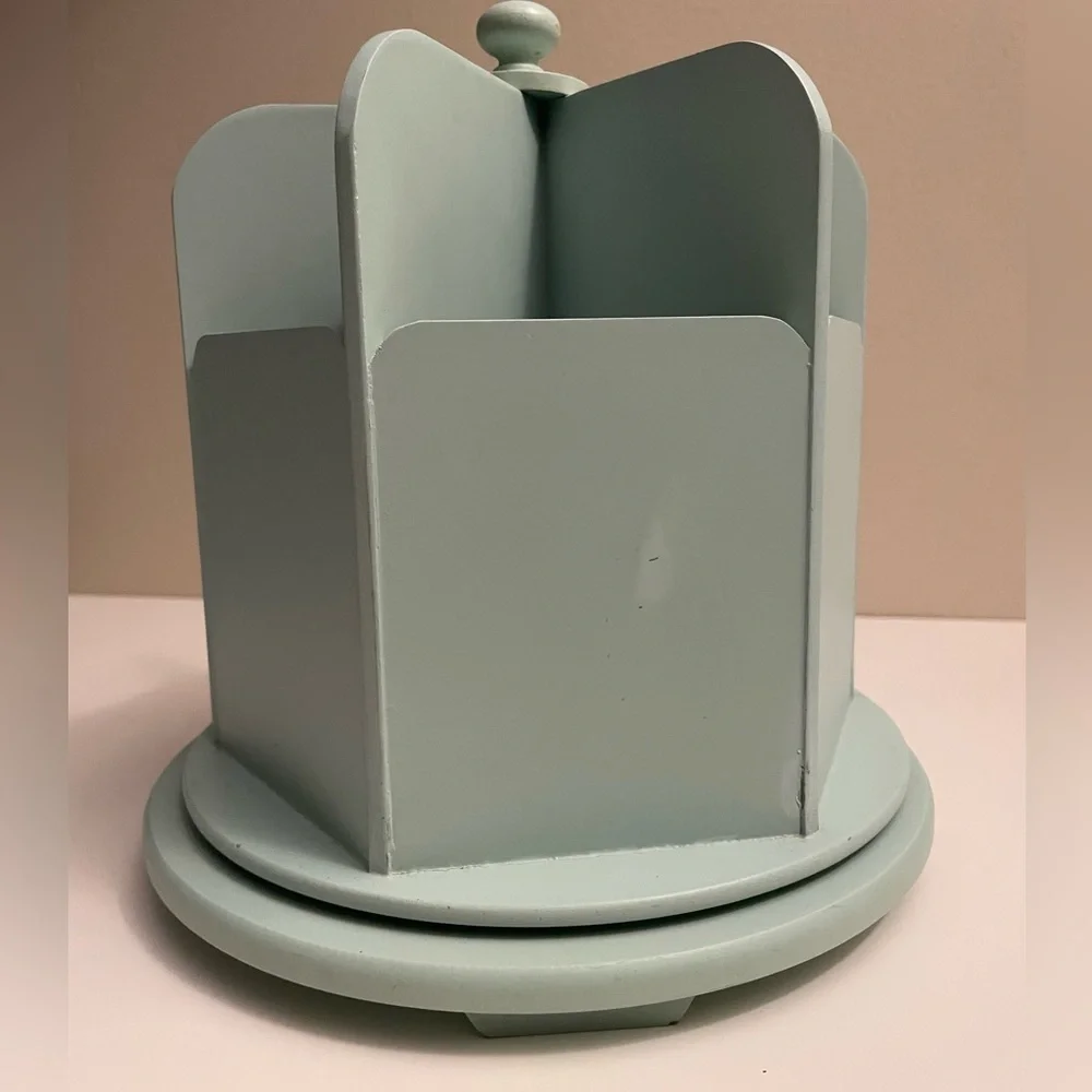 Wooden Rotating Organizer in Light Green